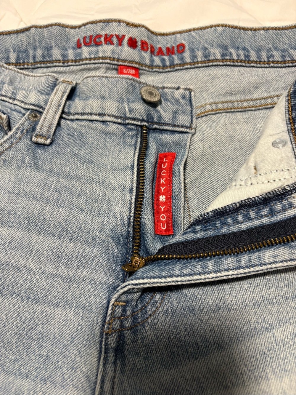 Lucky Brand Faded Light Blue Cropped Straight Jeans